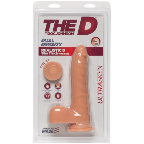 Doc Johnson - Realistyczne dildo z jądrami Slim D 18 cm