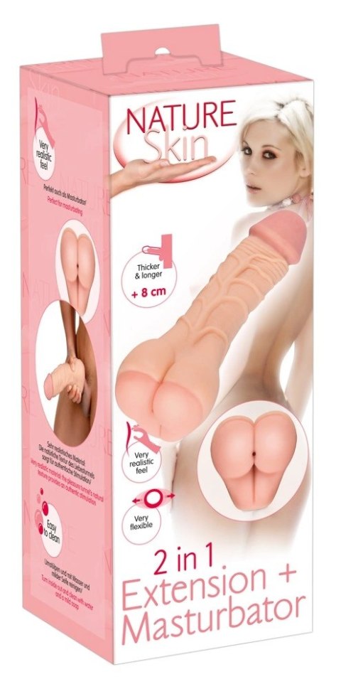 Nature Skin - 2in1 Realistyczny Penis Z Otworem Anusa 21cm