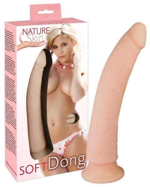 Nature Skin - Miękkie Naturalne Długie Dildo Z Przyssawką 22cm