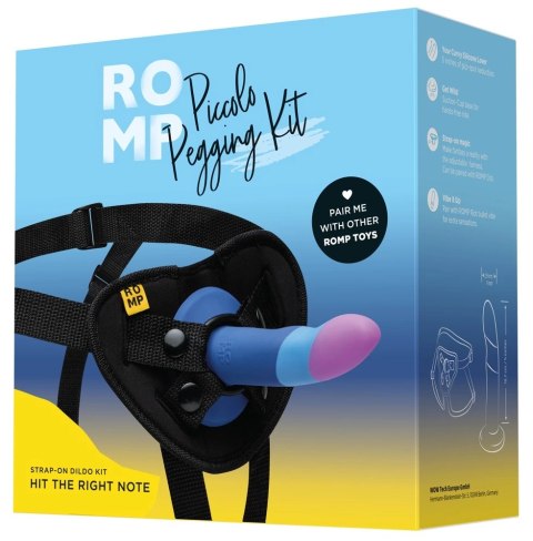 ROMP - Zestaw Dildo Dwukolorowe Z Uprzężą Strap-On Piccolo Pegging Kit