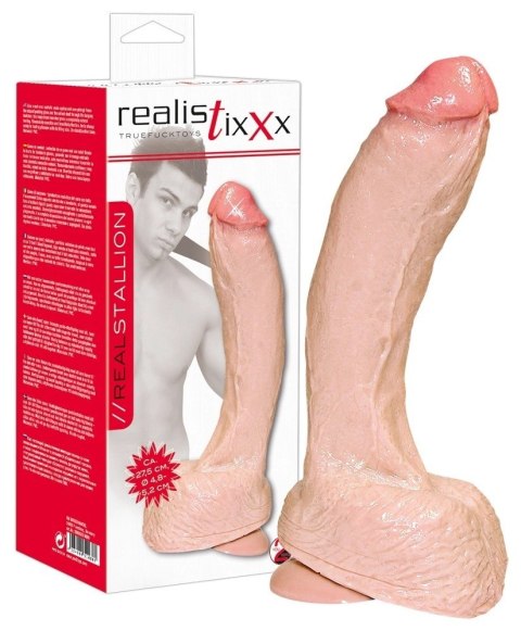 Realistixxx - Naturalne Dildo Z Żyłami Żołędziem I Jądrami 27.5cm