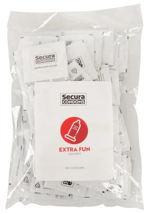 Secura Extra Fun - Prezerwatywy Z Wypustkami Stymulującymi 100pcs Bag