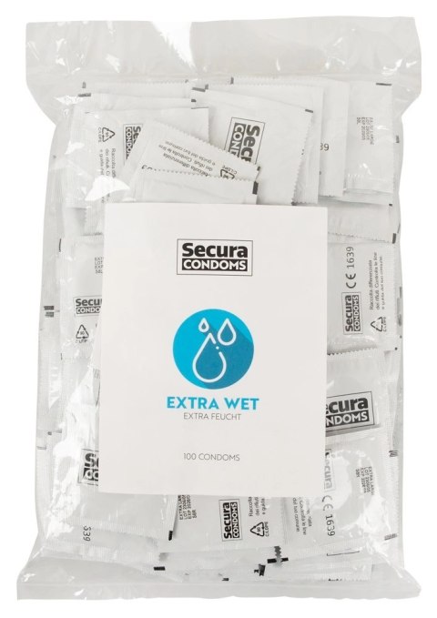 Secura Extra Wet - Prezerwatywy Z Mokrą Powłoką Na Bazie Silikonu 100pcs Bag