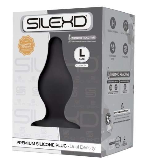 SilexD - Silikonowy Korek Analny Czarny 10.2 cm Model 2 Plug L