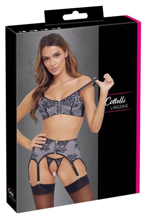 Cottelli LINGERIE - Seksowny 3-Częściowy Set Z Delikatną Koronką L