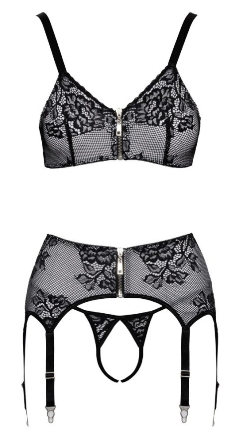 Cottelli LINGERIE - Seksowny 3-Częściowy Set Z Delikatną Koronką M