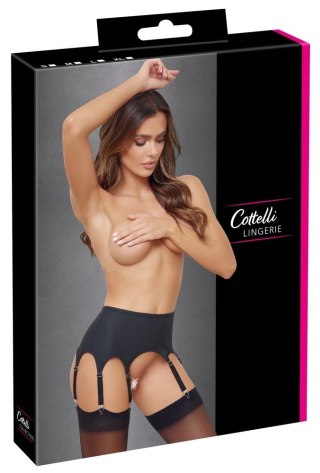 Cottelli LINGERIE - Seksowny Matowy Pas Do Pończoch Z 8 Szelkami Czarny XL