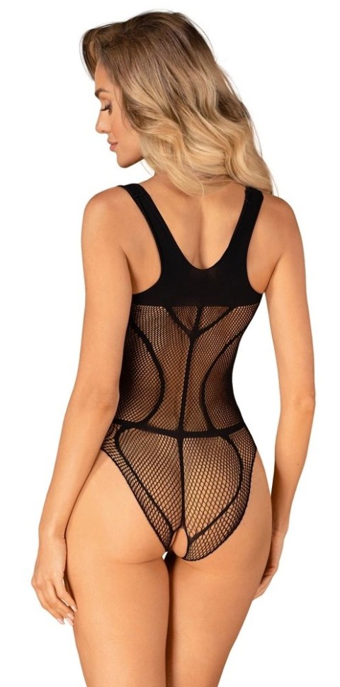 Obsessive - Seksowne Czarne Siateczkowe Body Bez Krocza B336 S-L