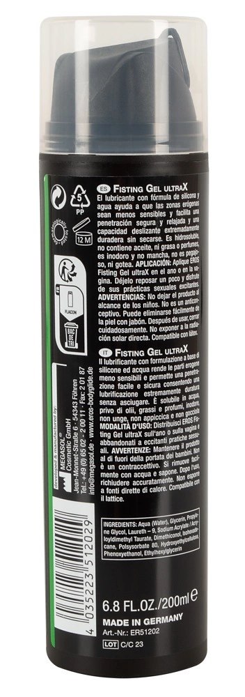 EROS - Silikonowo-Wodny Lubrykant Do Fistingu UltraX 200ml