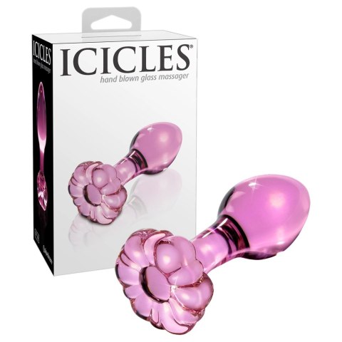 Icicles - Szklany Korek Analny Z Zatyczką W Kształcie Kwiatu