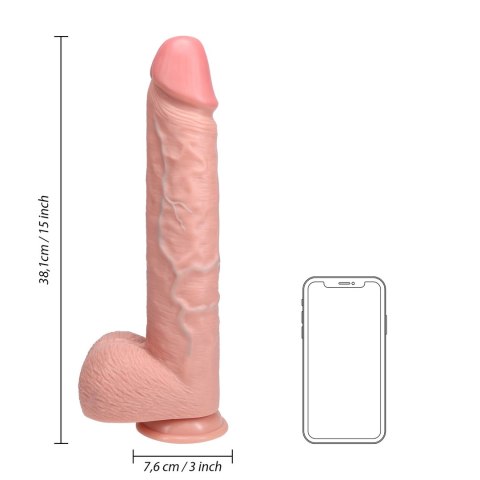 RealRock - Extra duże realistyczne dildo z jądrami 38 cm