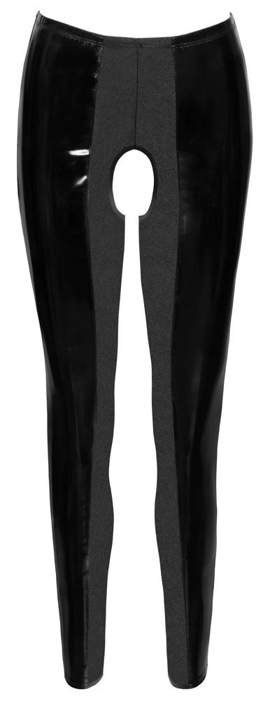 Black Level - Vinylowe Legginsy Bez Kroku Czarne L