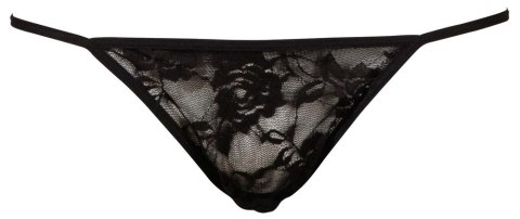 Cottelli LINGERIE - Seksowna Koronkowa Koszulka Nocna + Stringi Czarne XL