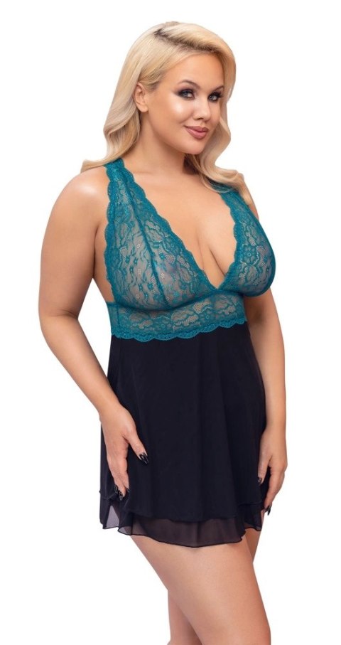 Cottelli CURVES - Babydoll Z Koronkową Górą I Siateczkową Spódnicą 3XL