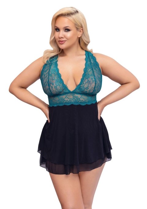 Cottelli CURVES - Babydoll Z Koronkową Górą I Siateczkową Spódnicą XL