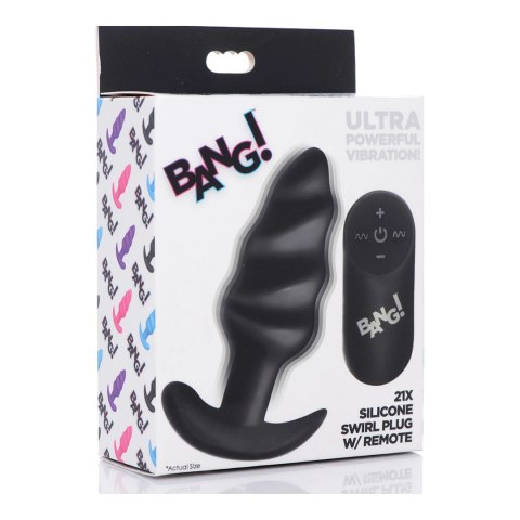 Vibrating Silicone Swirl Butt Plug with Remote Control Xr Brands