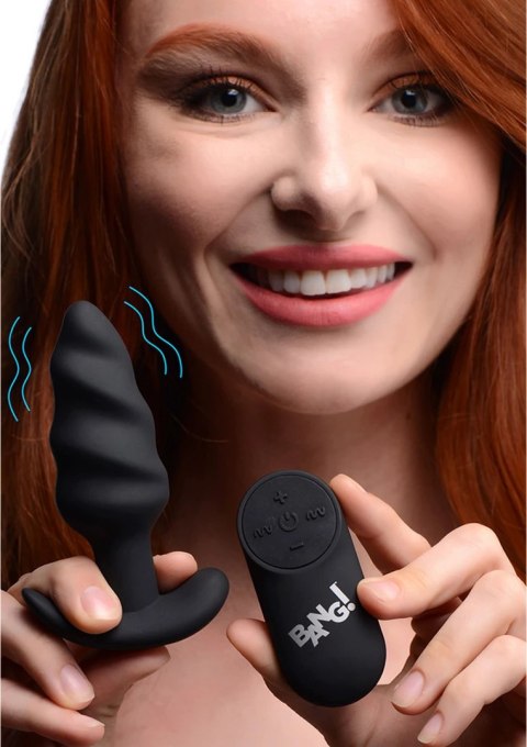 Vibrating Silicone Swirl Butt Plug with Remote Control Xr Brands