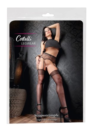 Cottelli LEGWEAR - Czarne Jedwabiste Pończochy Do Pasa 4