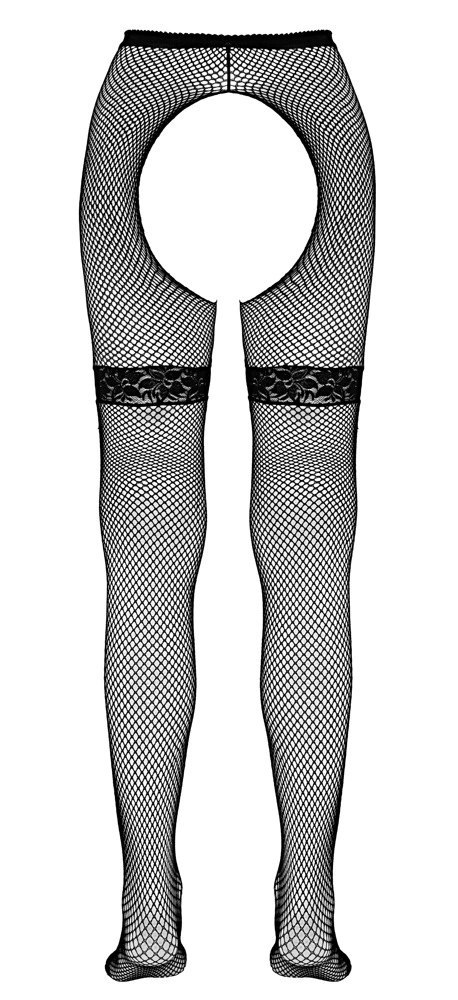 Cottelli LEGWEAR - Rajstopy Do Pończoch Kabaretki Czarne S/M