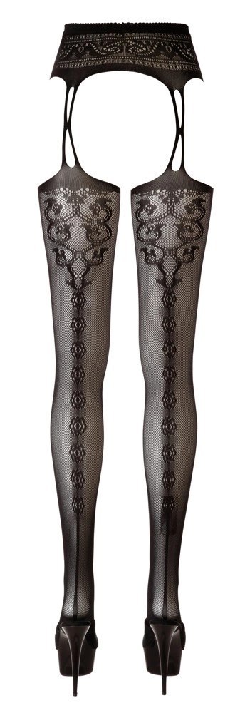 Cottelli LEGWEAR - Rajstopy Z Pasem Do Pończoch Z Otwartym Kroczem L/XL