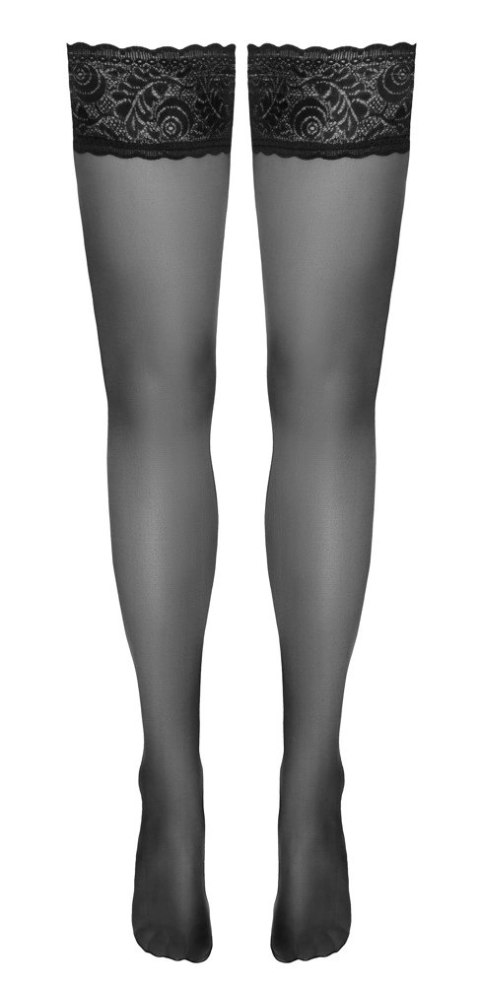 Cottelli LEGWEAR - Eleganckie Czarne Pończochy Z Piękną Koronką 4