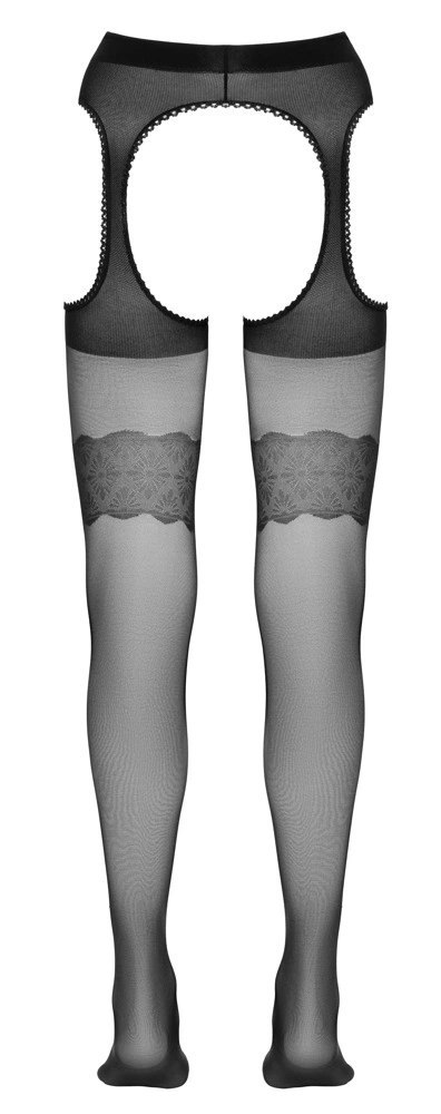 Cottelli LEGWEAR - Rajstopy Do Pończoch Z Wycięciami I Wzorem XL