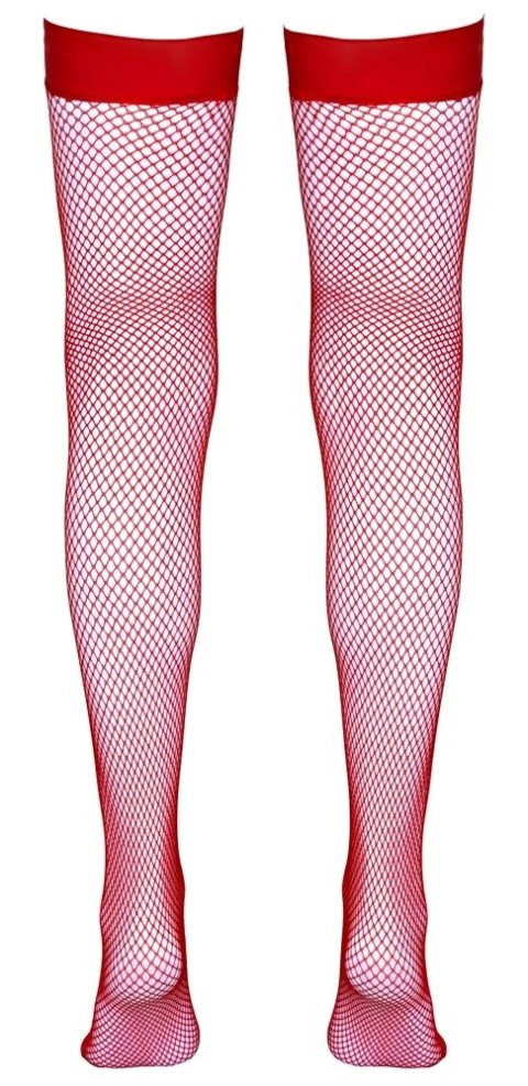 Cottelli LEGWEAR - Seksowne Klasyczne Czerwone Pończochy Kabaretki XL