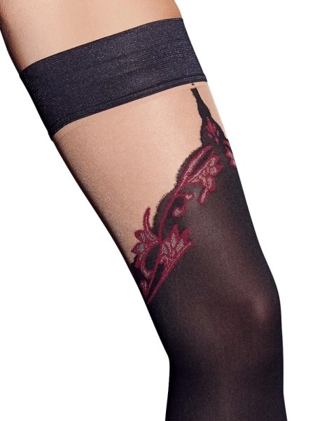 Cottelli LEGWEAR - Seksowne Samonośne Pończochy Z Eleganckim Wzorem 5