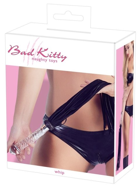 Bad Kitty - Czarny Pejcz Z Końcówką Dildo