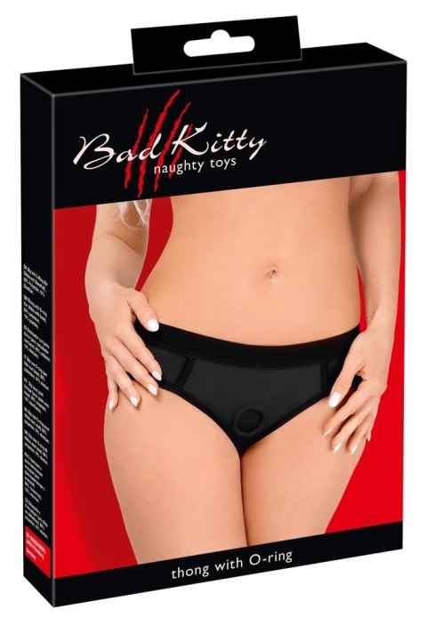 Bad Kitty - Gładkie Czarne Strap-On Z Pierścieniem Na Dildo M