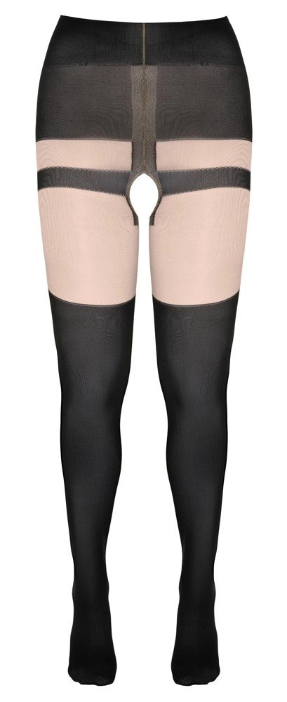 Cottelli LEGWEAR - Rajstopy Z Wzorami Majtek Szelek i Czerwonych Kokardek 3