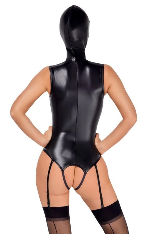 Bad Kitty - Seksowne Skórzane Body Bez Biustu Z Maską XL