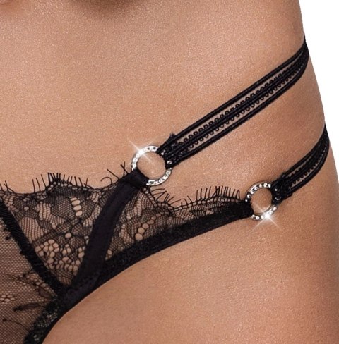 Cottelli LINGERIE - Stringi Z Delikatną Koronką I Ozdobnymi Dżetami M/L