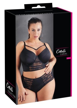 Cottelli CURVES - Seksowny Czarny Biustonosz Z Dodatkiem Koronki I Różowego Złota 90D