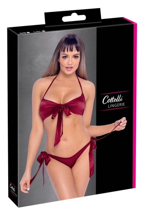 Cottelli LINGERIE - Gorący Wiązany 2-Częściowy Set Czerwony L/XL