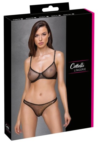 Cottelli LINGERIE - Seksowny Siateczkowy 2-Częściowy Komplecik Z Brokatem 75B/S