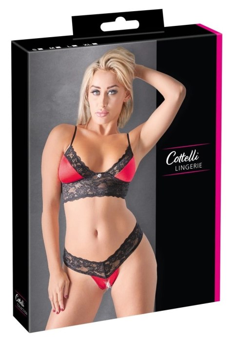 Cottelli LINGERIE - Gorący 2-Częsciowy Komplecik Z Otwartym Kroczem S