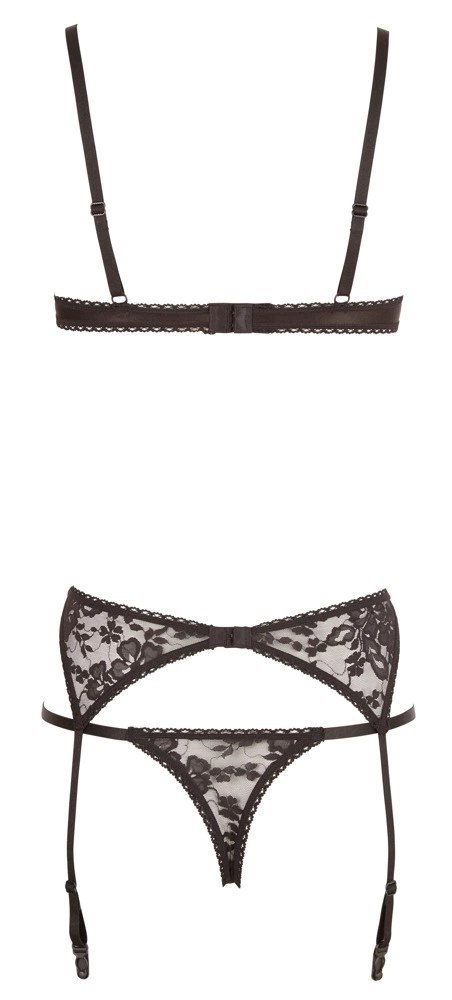 Cottelli LINGERIE - Seksowny 3-Częściowy Koronkowy Set 80C/M