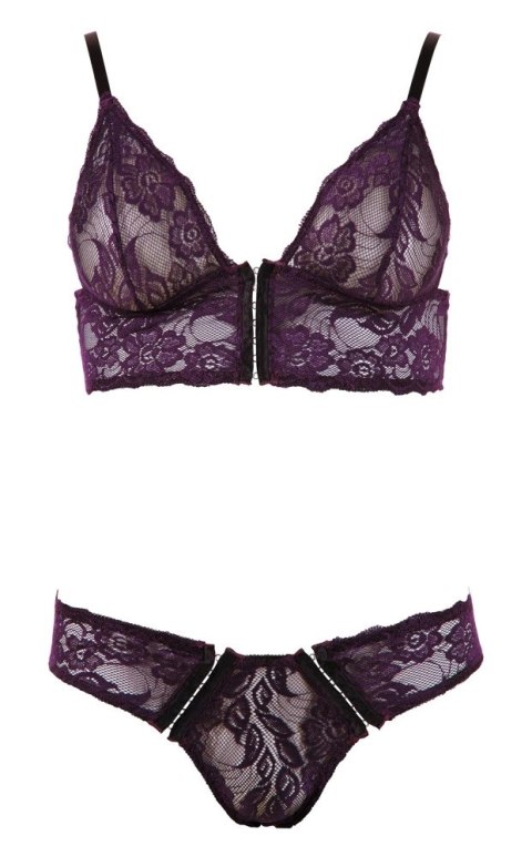 Cottelli LINGERIE - Seksowny Koronkowy Biustonosz I Figi Na Haftki M