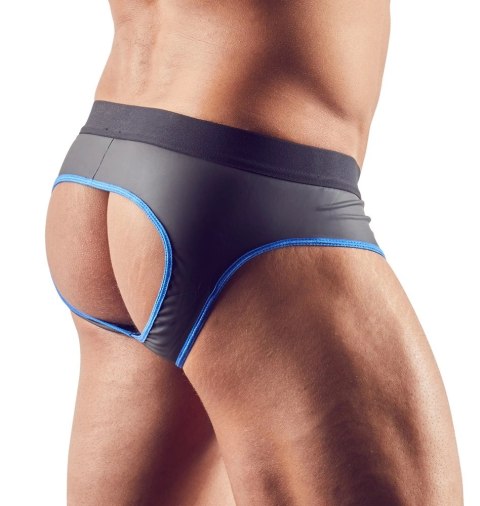 Svenjoyment - Seksowne Jockstrap Otwarte Z Tyłu I Zamkiem Na Penisa Czarno/Niebieskie XL