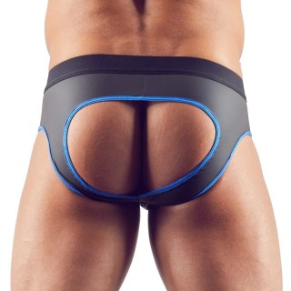 Svenjoyment - Seksowne Jockstrap Otwarte Z Tyłu I Zamkiem Na Penisa Czarno/Niebieskie M