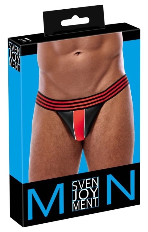 Svenjoyment - Męskie Jockstrap Z Elastycznym Paseczkiem Czarno/Czerwone 2XL