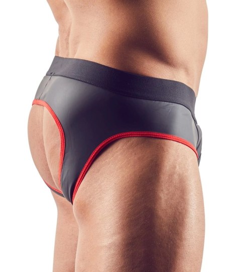 Svenjoyment - Seksowne Jockstrap Otwarte Z Tyłu I Zamkiem Na Penisa Czarno/Czerwone XL