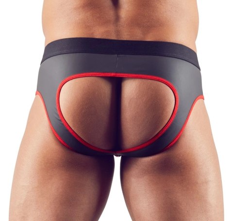 Svenjoyment - Seksowne Jockstrap Otwarte Z Tyłu I Zamkiem Na Penisa Czarno/Czerwone M