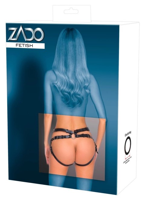 ZADO - Regulowana Uprząż Strap-On Skórzana Czarna L/XL