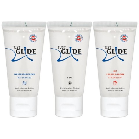 Just Glide - Zestaw 3x200 ml Lubrykant Analny Wodny I Do Zabawek Erotycznyc