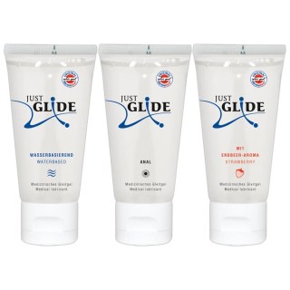 Just Glide - Zestaw 3x50 ml Lubrykant Analny Wodny I Do Zabawek Erotycznych