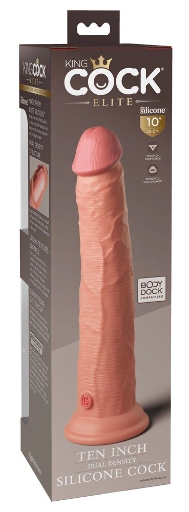 King Cock Elite - Realistyczne Silikonowe Dildo Z Przyssawką 25 CM Jasny Kolor Skóry