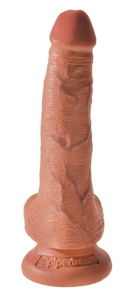 King Cock - Realistyczne Naturalne Dildo Z Przyssawką 15 CM Ciemny Kolor Skóry