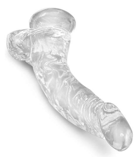 King Cock Clear - Realistyczne Zakrzywione Dildo Z Przyssawką Przezroczyste 19 CM